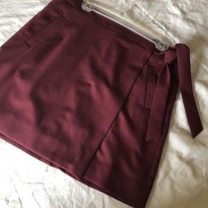 JCrew burgundy wrap skirt
